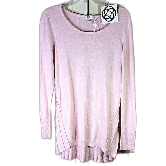 NWT Sweater Pink Long Sleeve Cashmere Blend Unique Back Style Size L - Picture 1 of 4
